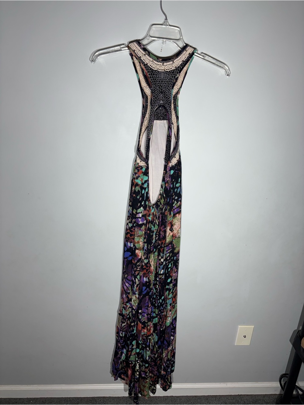 Free People Monarch Crochet Sequins Maxi Dress Medium Boho Glam Artsy - Picture 6 of 8